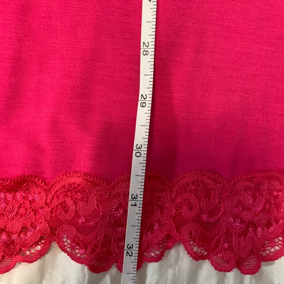 NWOT Aratta Lace-Trim Hot Pink Slip Dress with Adjustable Straps - Picture 11 of 16